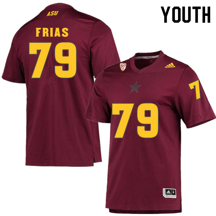 Youth #79 Ralph FriasArizona State Sun Devils College Football Jerseys Sale-Maroon - Click Image to Close